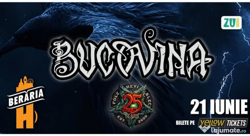 7 Bilete concert Bucovina Beraria H Bucuresti 21 iunie ora 21+bere