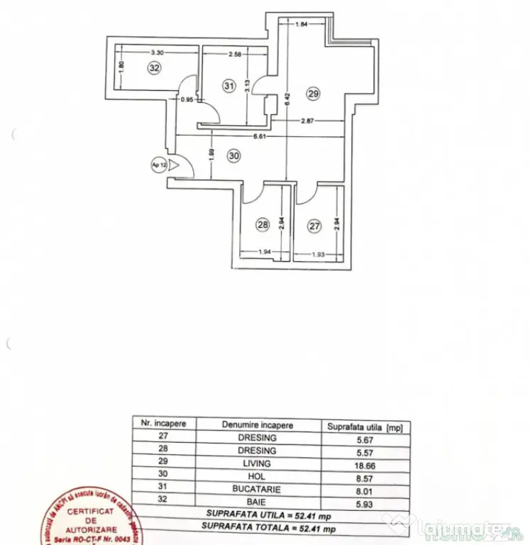 KM 4-5- LIDL, apartament cu modificari interioare