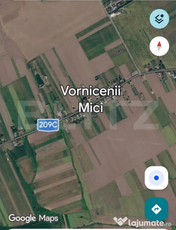 Teren de vânzare intravilan, 75 ari, Vornicenii Mici, com.