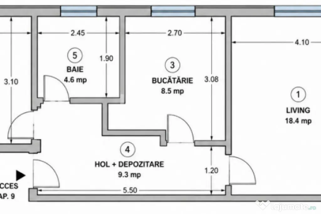 Apartament 2 camere, decomandat, la prima închiriere – Bl