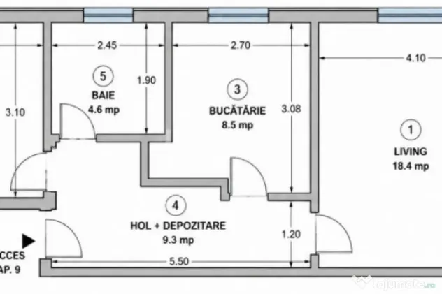 Apartament 2 camere, decomandat, la prima închiriere – Bl