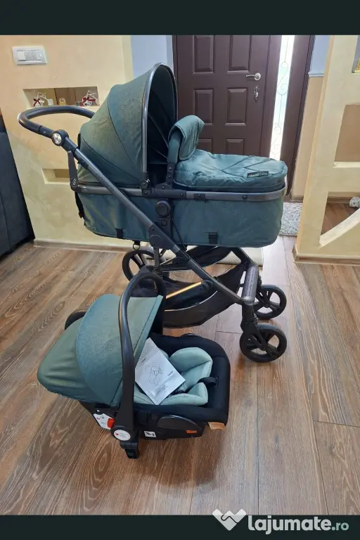 Cărucior Chipolino Amore 3 în 1 + Scaun Auto I-Size, Stare Excelentă