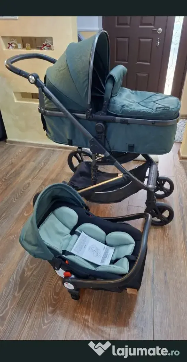 Cărucior Chipolino Amore 3 în 1 + Scaun Auto I-Size, Stare Excelentă