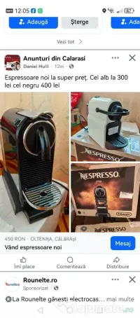 vând espressoare noi 