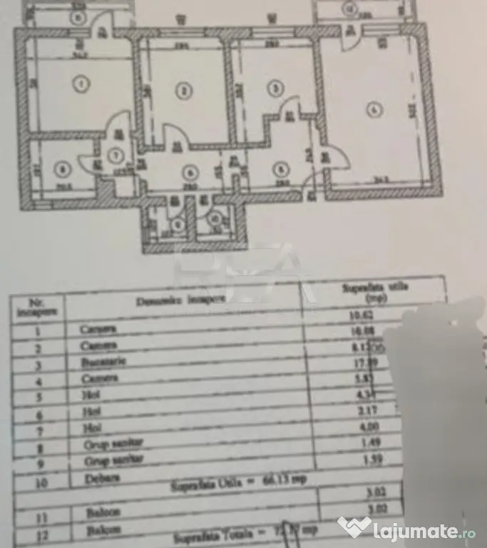 3 camere, 5/10, bloc 1978, 72mp-Politehnica