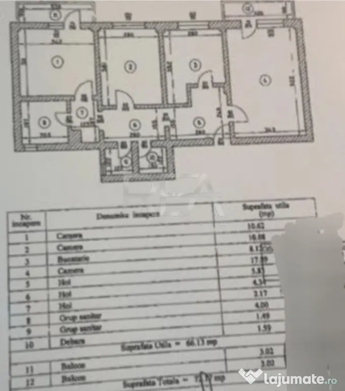 3 camere, 5/10, bloc 1978, 72mp-Politehnica