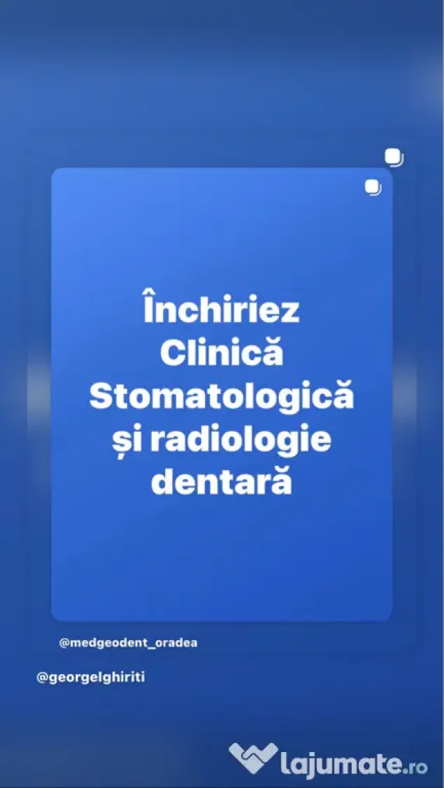 Închiriez clinică stomatologică și radiologie dentară