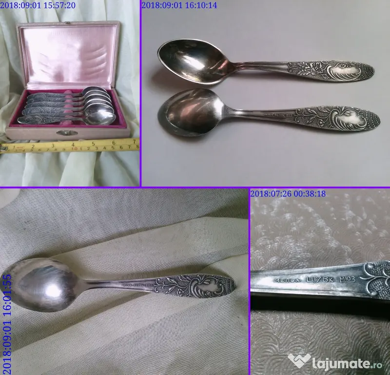 Lingurite vechi rare set 6 buc si Caseta originala