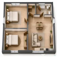 Apartament cu 3 camere, 52,69 mp, la parter 
