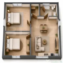 Apartament cu 3 camere, 52,69 mp, la parter