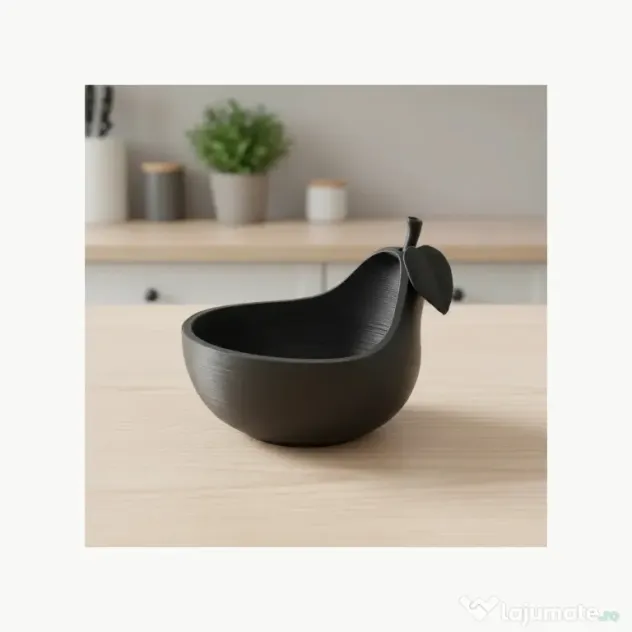 Bol Decorativ Modern Imprimat 3D, Formă Naturală de Pară, 15cm