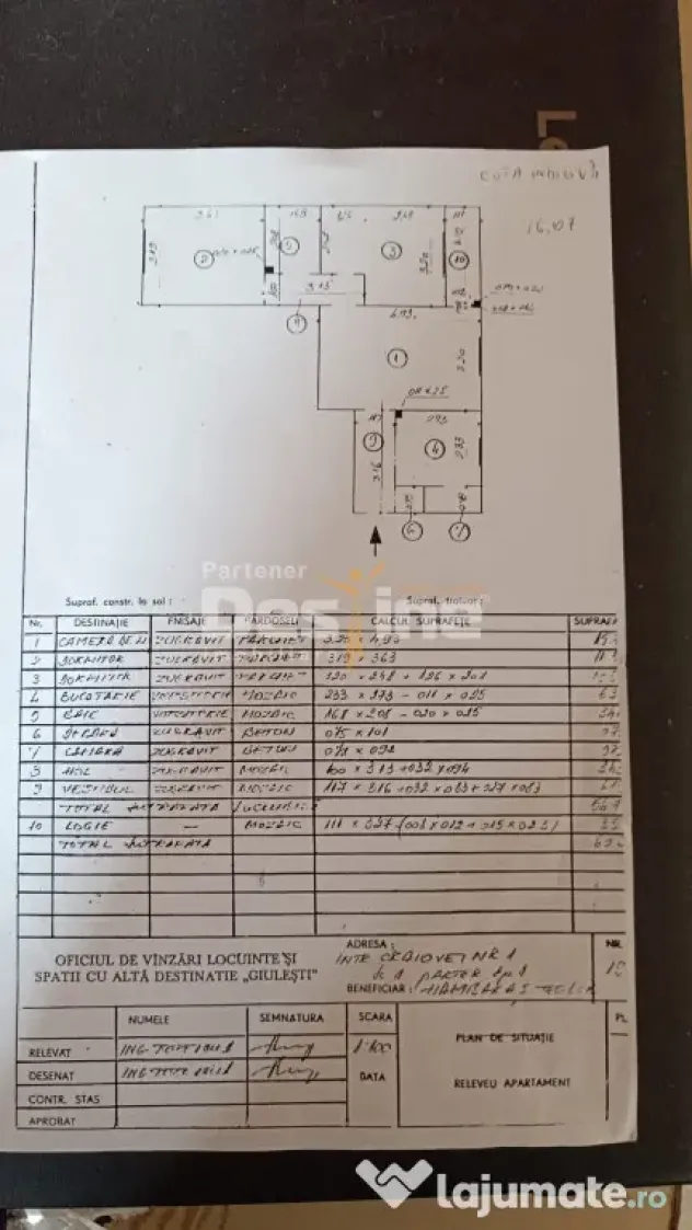 APARTAMENTt 3 CAMERE DE VANZARE - Parter -GIULESTI