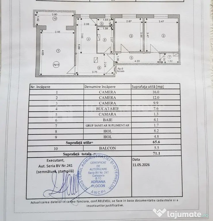 Apartament 3 camere, 2 bai, etj 1, zona Racadau, privelis...