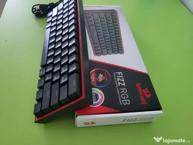 Tastatura mecanica gaming Redragon Fizz Pro K616 TKL RGB, negru, red switches, 5.0 bluetooth/2.4 Ghz/wired, USB type-C