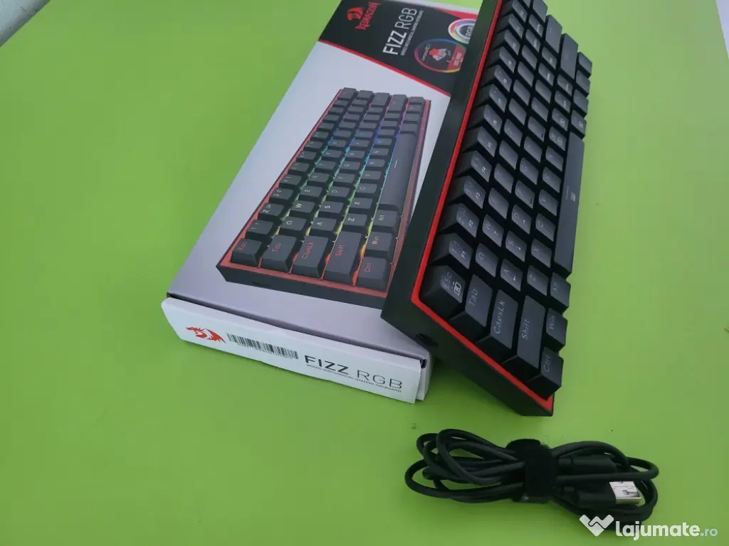 Tastatura mecanica gaming Redragon Fizz Pro K616 TKL RGB, negru, red switches, 5.0 bluetooth/2.4 Ghz/wired, USB type-C
