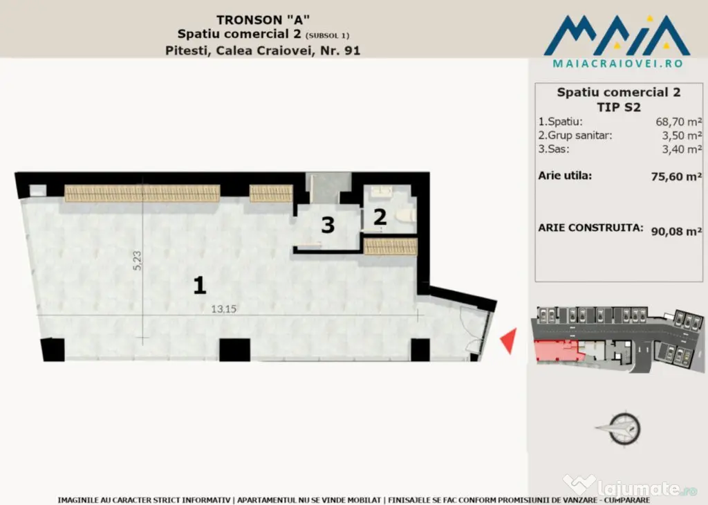 Spatiu Comercial de inchiriat | Pitesti, Central | Birouri |