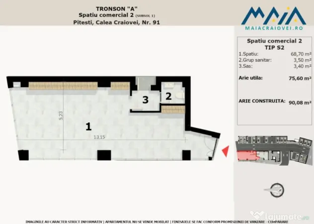 Spatiu Comercial de inchiriat | Pitesti, Central | Birouri |