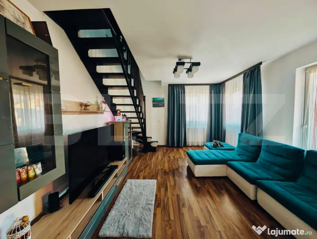 Apartament pe două niveluri, 3 camere, pet-friendly