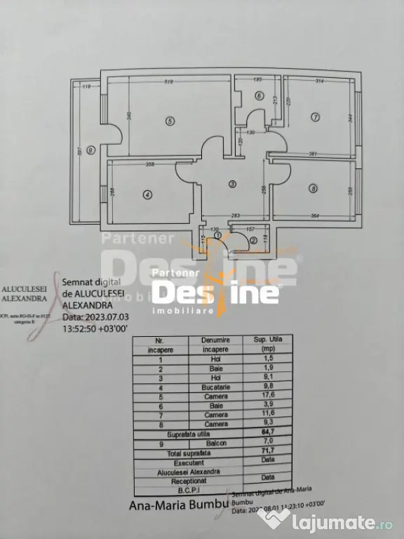 DACIA, Apartament 3 camere, 71.7 MP, 164.900 €