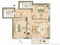 Apartament 3 camere, 67.33 mp, comision 0, zona iris
