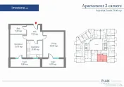 2 Camere, 72 mp, Spatios, Vedere Libera, Finalizat, Bloc ... 
