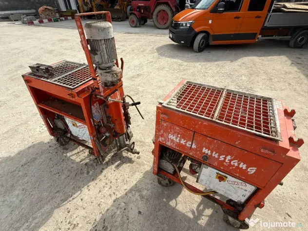 Mașină profesională de tencuit și pompat mortar Mixer Mustang+ malaxor+ furtune