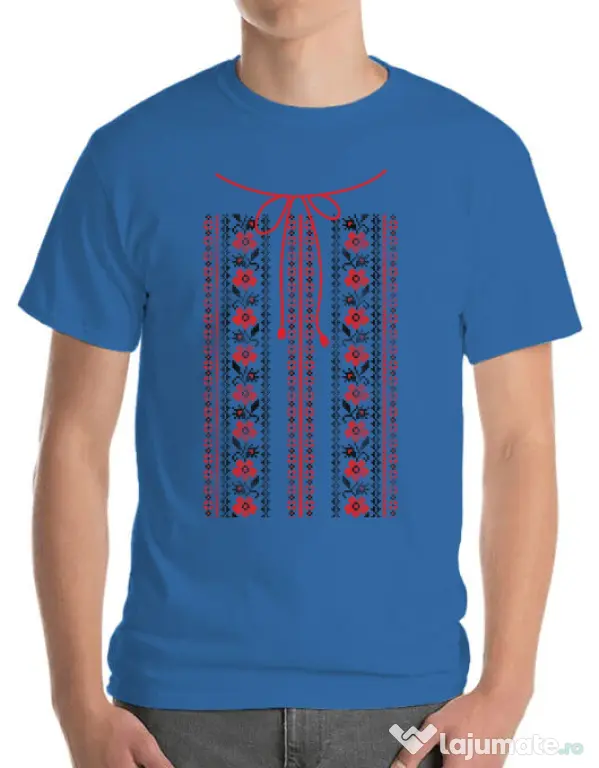 Tricou ADLER barbat Etno 2 Albastru azuriu