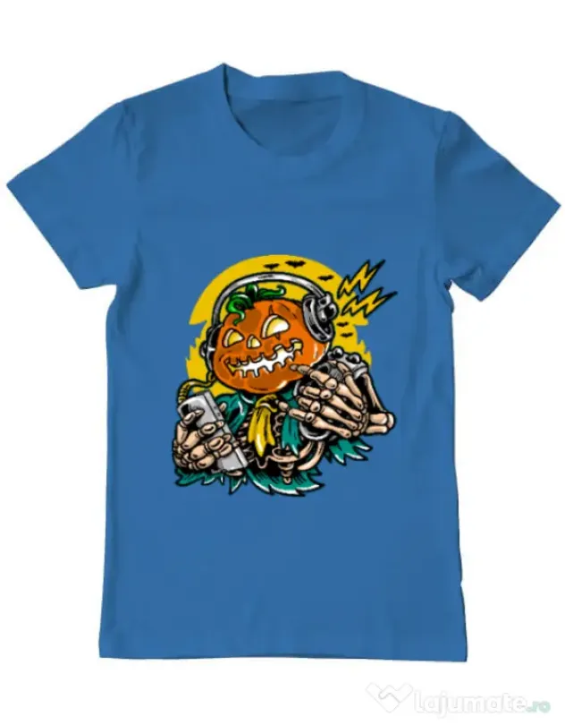 Tricou ADLER barbat Pumpkin Music Albastru azuriu