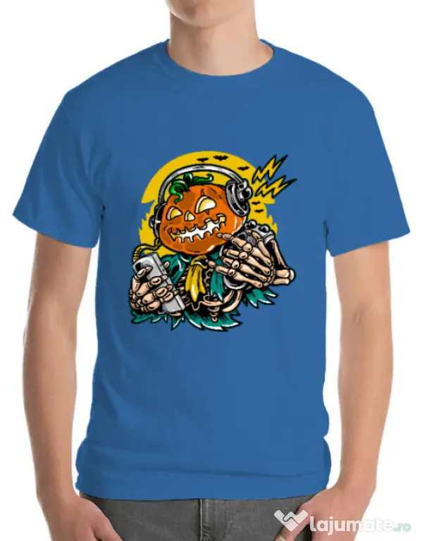 Tricou ADLER barbat Pumpkin Music Albastru azuriu