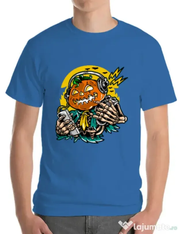 Tricou ADLER barbat Pumpkin Music Albastru azuriu