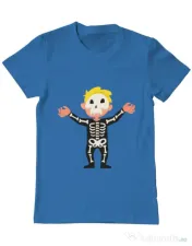 Tricou ADLER barbat Halloween Skull Albastru azuriu 