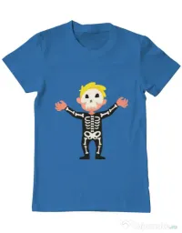 Tricou ADLER barbat Halloween Skull Albastru azuriu