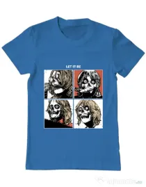Tricou ADLER barbat Let it be Albastru azuriu