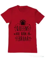 Tricou ADLER barbat Queens are born in February Rosu