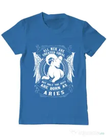 Tricou ADLER barbat The best men are born as Aries Albastru azuriu