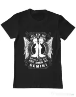 Tricou ADLER barbat The best men are born as Gemini Negru
