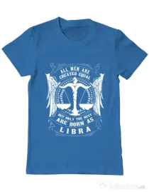 Tricou ADLER barbat The best men are born as Libra Albastru azuriu