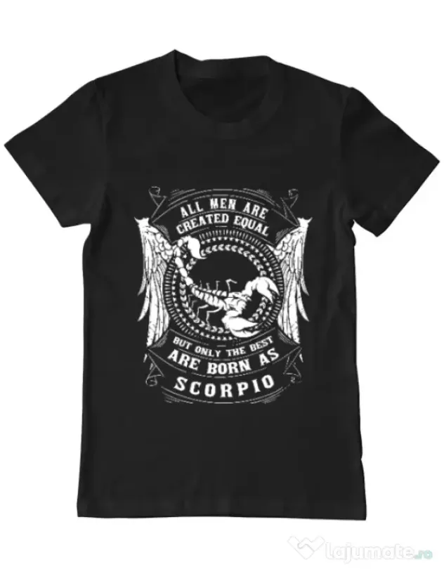Tricou ADLER barbat The best men are born as Scorpio Negru