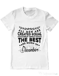 Tricou ADLER barbat The best men are born in December Alb