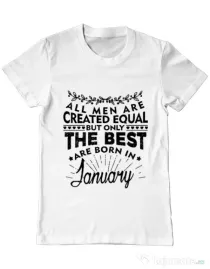 Tricou ADLER barbat The best men are born in January Alb