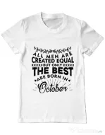 Tricou ADLER barbat The best men are born in October Alb
