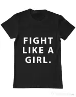Tricou ADLER barbat Fight like a girl Negru