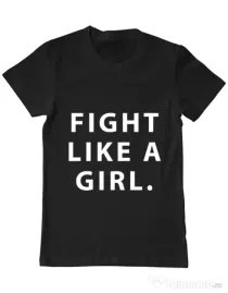 Tricou ADLER barbat Fight like a girl Negru