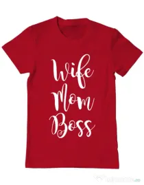 Tricou ADLER barbat Wife mom boss Rosu