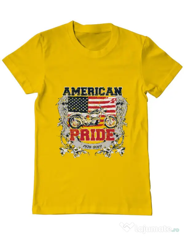 Tricou ADLER barbat American pride Galben