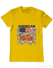 Tricou ADLER barbat American pride Galben