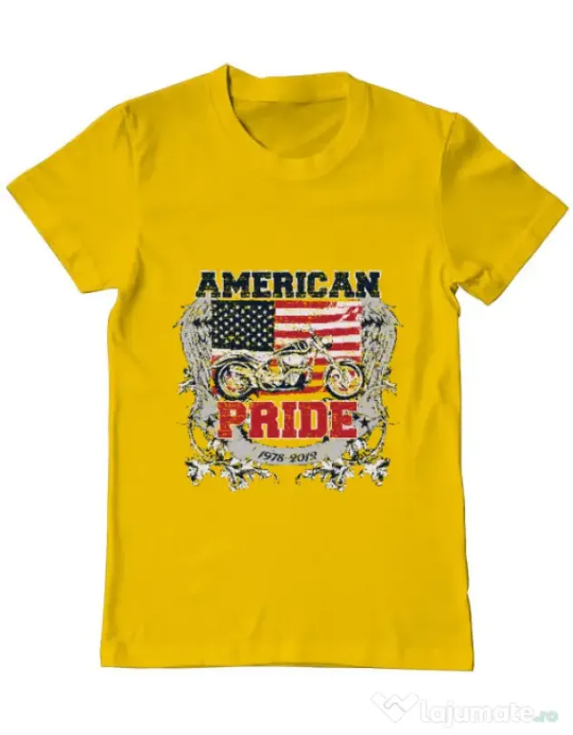 Tricou ADLER barbat American pride Galben