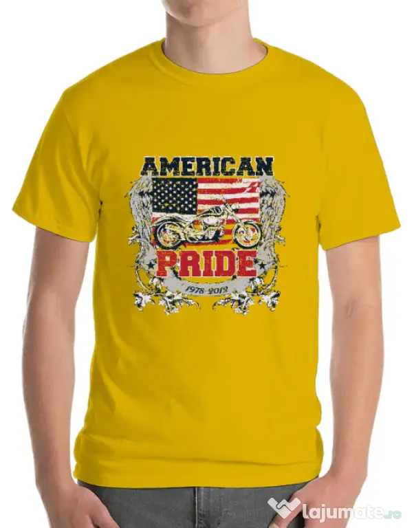 Tricou ADLER barbat American pride Galben