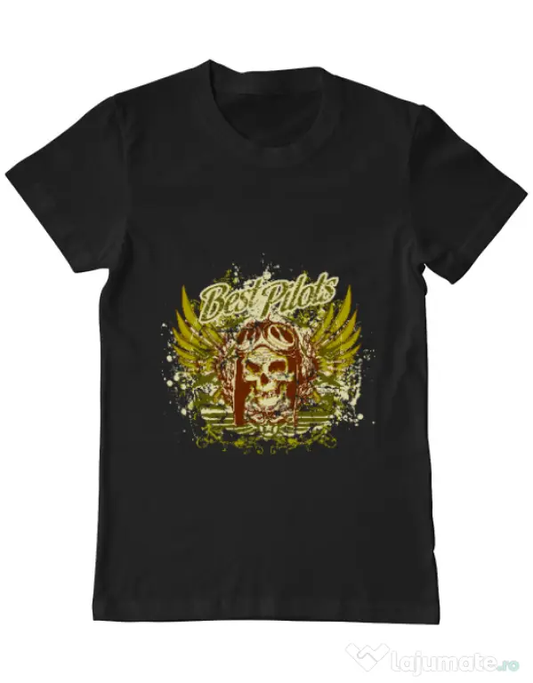 Tricou ADLER barbat Best pilots Negru