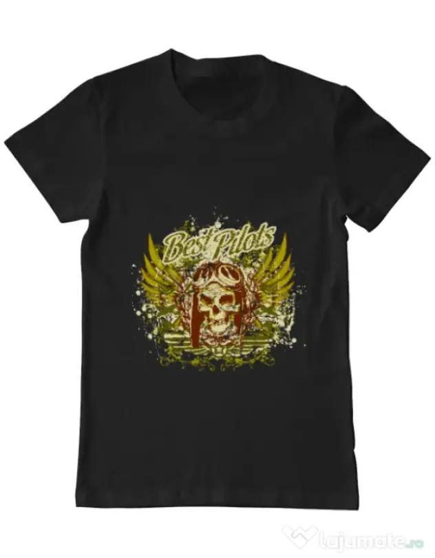 Tricou ADLER barbat Best pilots Negru